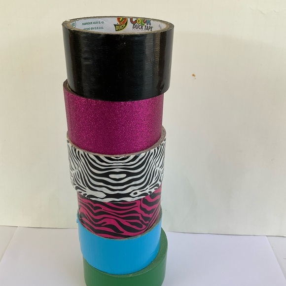 Duck Tape Duct Tape Bundle 6 Rolls New Used Animal Print Green Sky Blue … - Picture 2 of 13